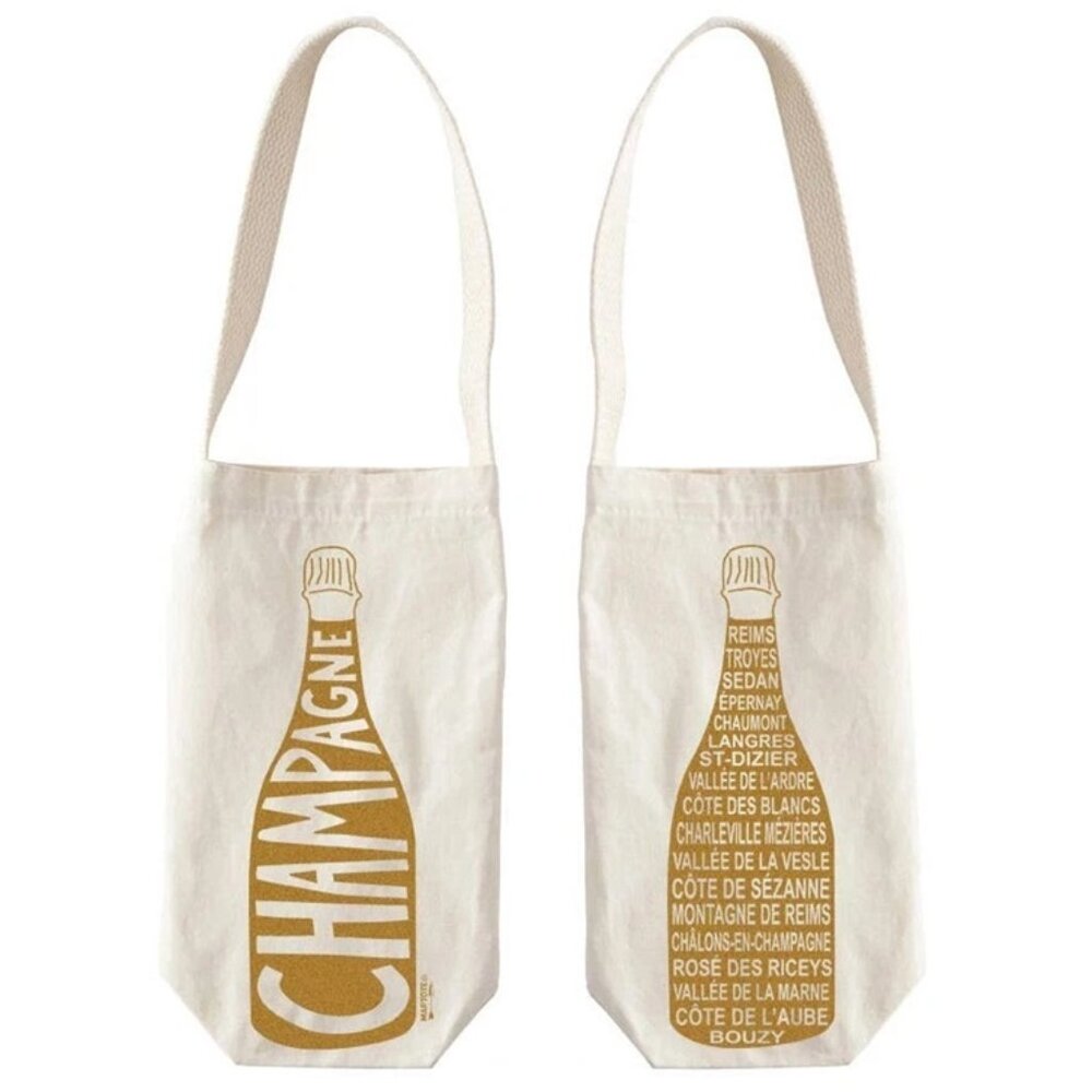 Maptote Champagne Canvas Wine Tote - New with Tag